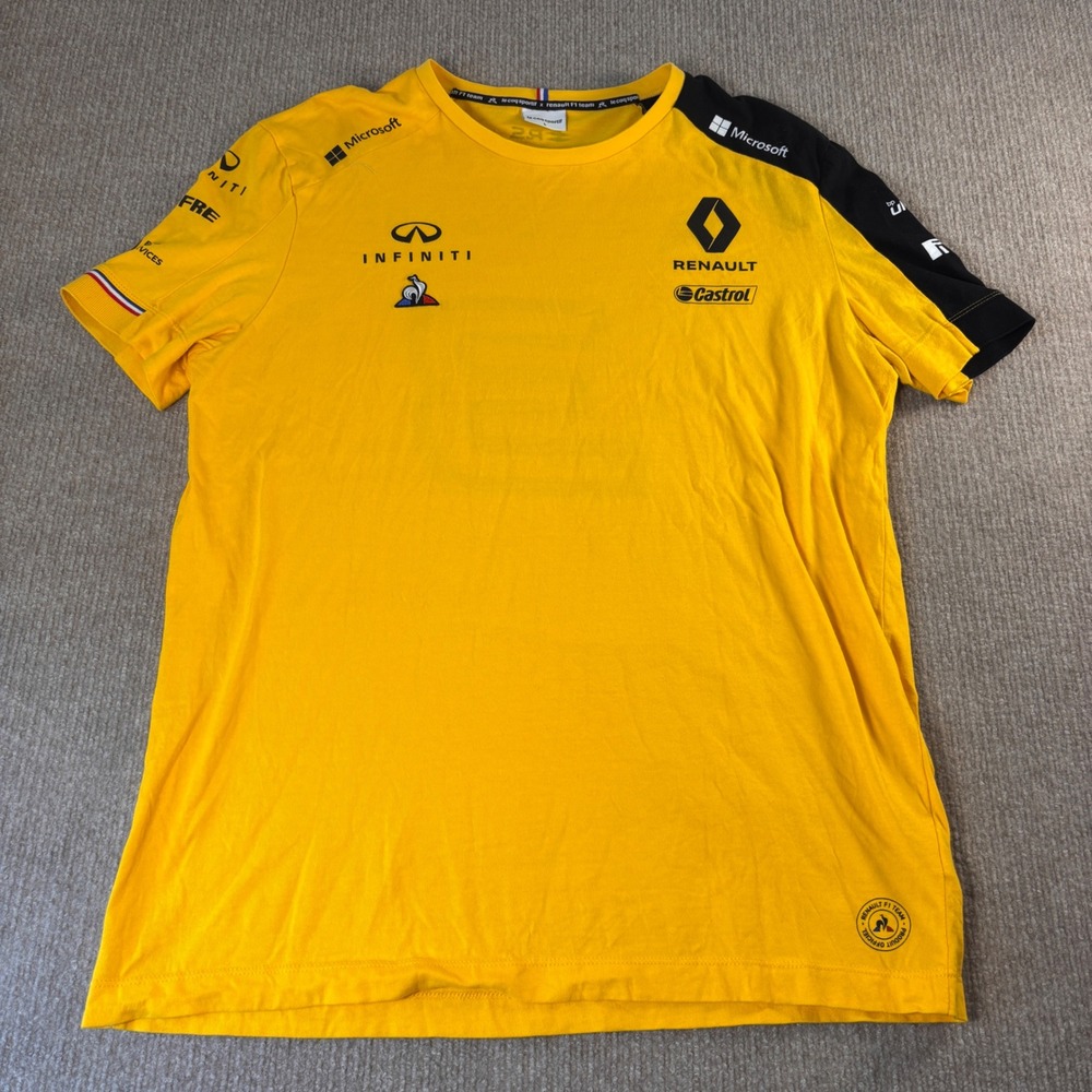Le Coq Sportif x Renault F1 Daniel Ricciardo '19 Team Driver Yellow Shirt Men L